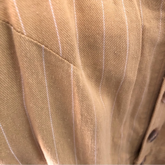 Emmer & Oat Jumpsuit Halter Pinstripes Mustard Cotton Blend Size Small Pockets - Picture 10 of 13